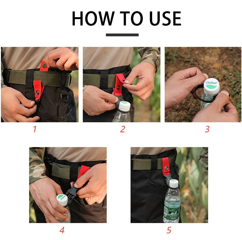 14/2/1pcs Portable Webbing Buckle Hook Water Bottle Clip Durable Nylon With Safety Multi-Color Buckle For Camping Hunting Sports