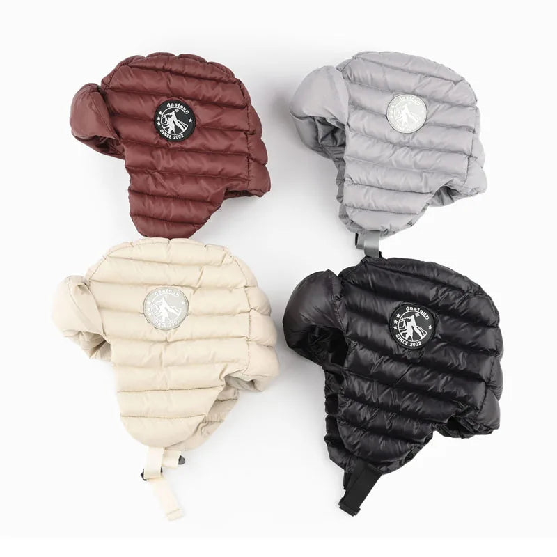 Winter Warm Down Hats for Men Women Outdoor Ski Cold Cycling Ear Protection Straps Pullover Caps