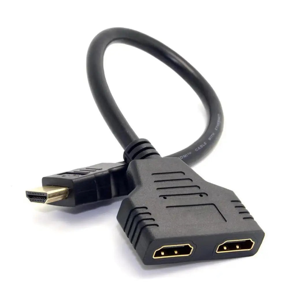 4K Computer Monitor HD Cable HDMI One In Two 30cm HD 1080P HDMI Splitter, One Input To Two Output Adapter Cable HDMI-compatible