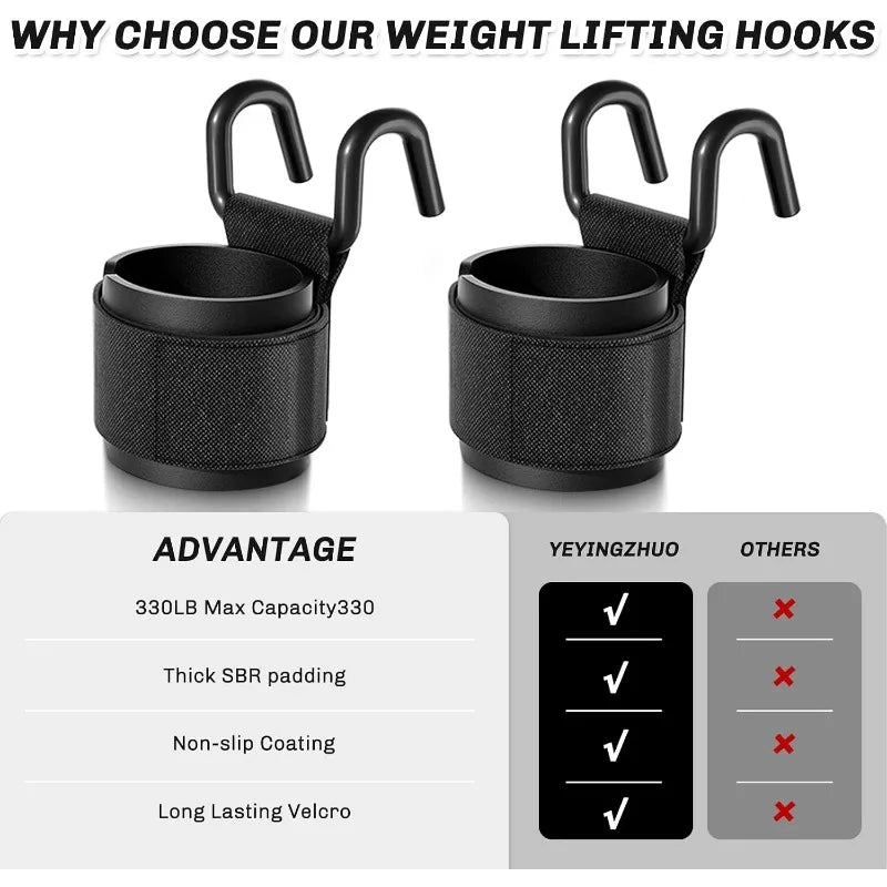 1Pair Wrist Straps for Weightlifting Adjustable Strap Hand Grips, Hooks for Pull-Ups, Deadlifts, Strength Training&Gym Workout