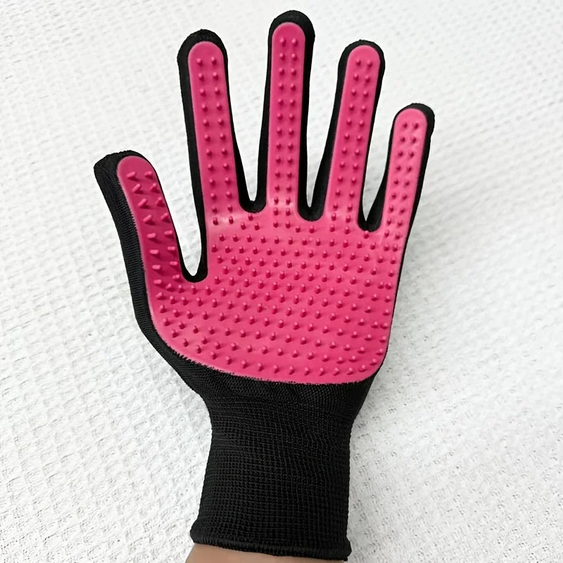 2PCS Pet Grooming Gloves, Massage Deshedding Brush for Dogs Cats, Efficient Tool to Remove Loose Pet Fur