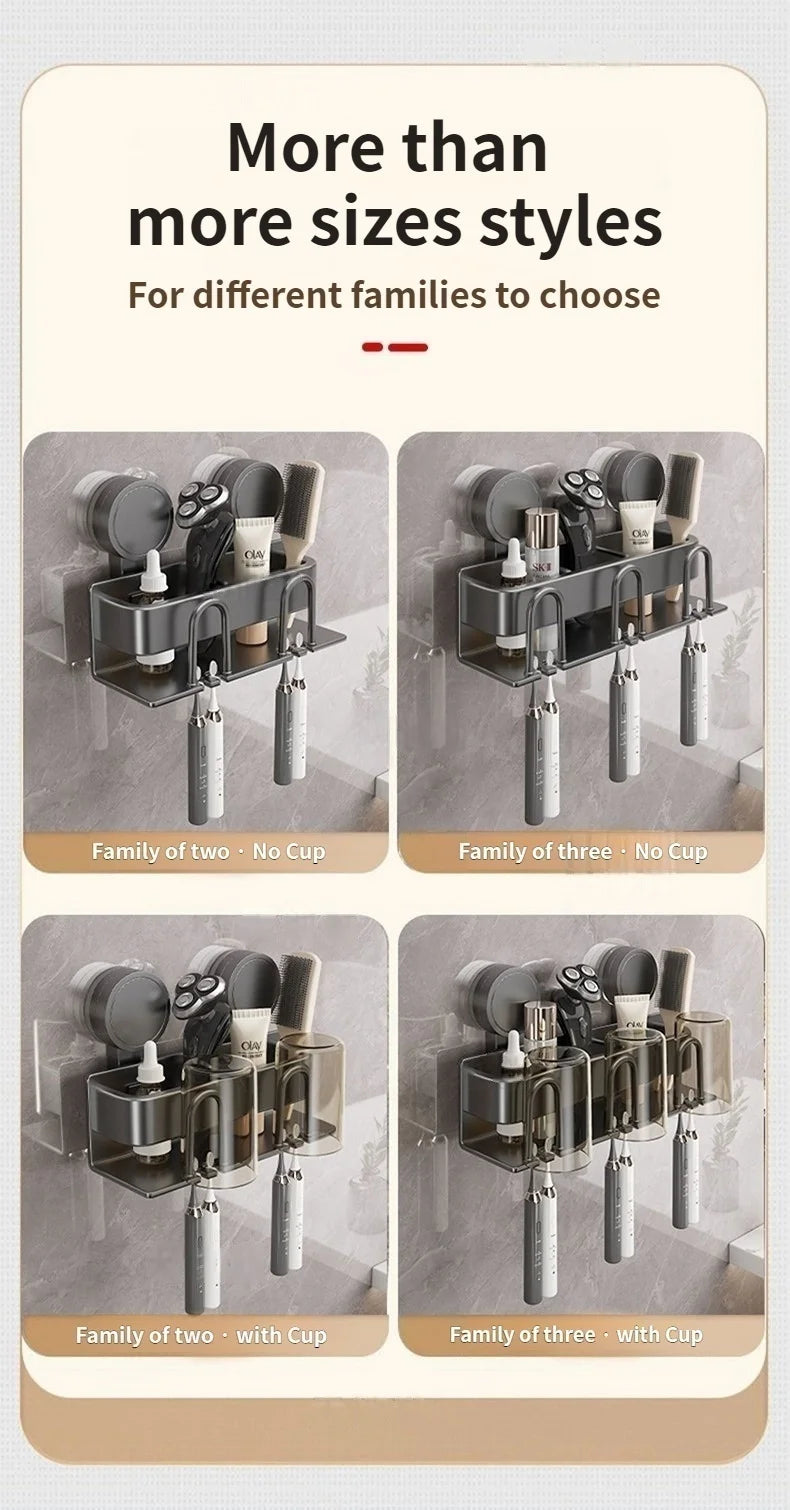 No Need To Drill Suction Cup A Wall-Mounted Electric Toothbrush Holder With a Cup For The Bathroom