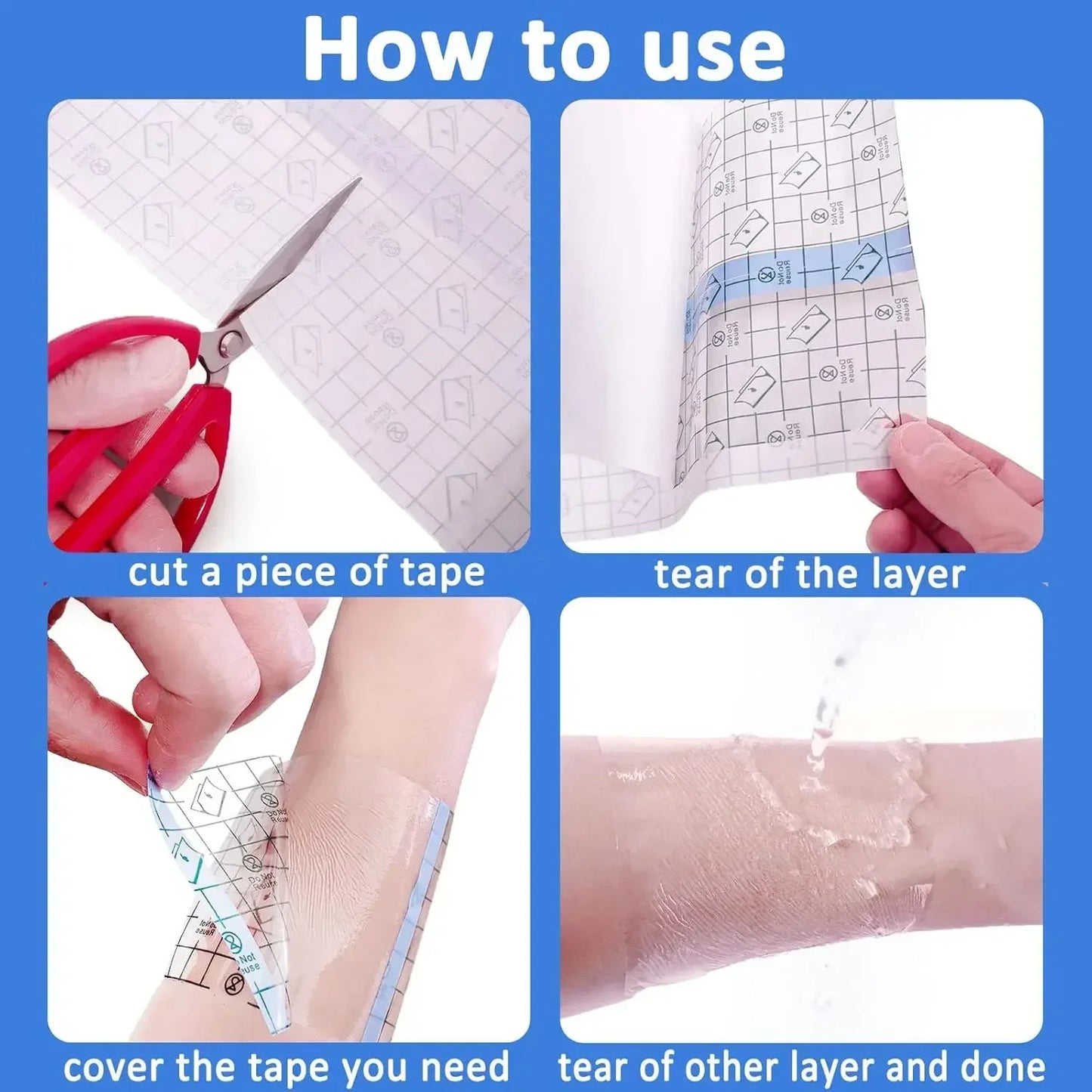 Narkasy Waterproof Tattoo Protective Film - PU Tape Aftercare Bandage Repair Adhesive Wrap Roll for Protecting and Healing