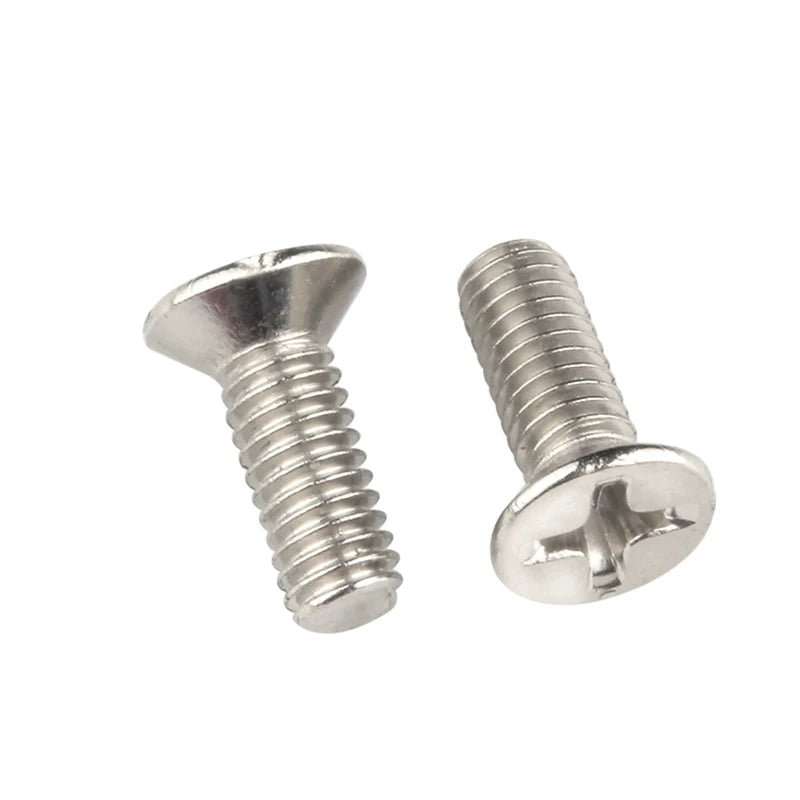 Nickel Plated Carbon Steel Cross Flat Countersunk Head M1 M1.2 M1.4 M1.6 M1.7 M2 M2.5 M3 M3.5 M4 M5 M6 Phillips Screws Bolts