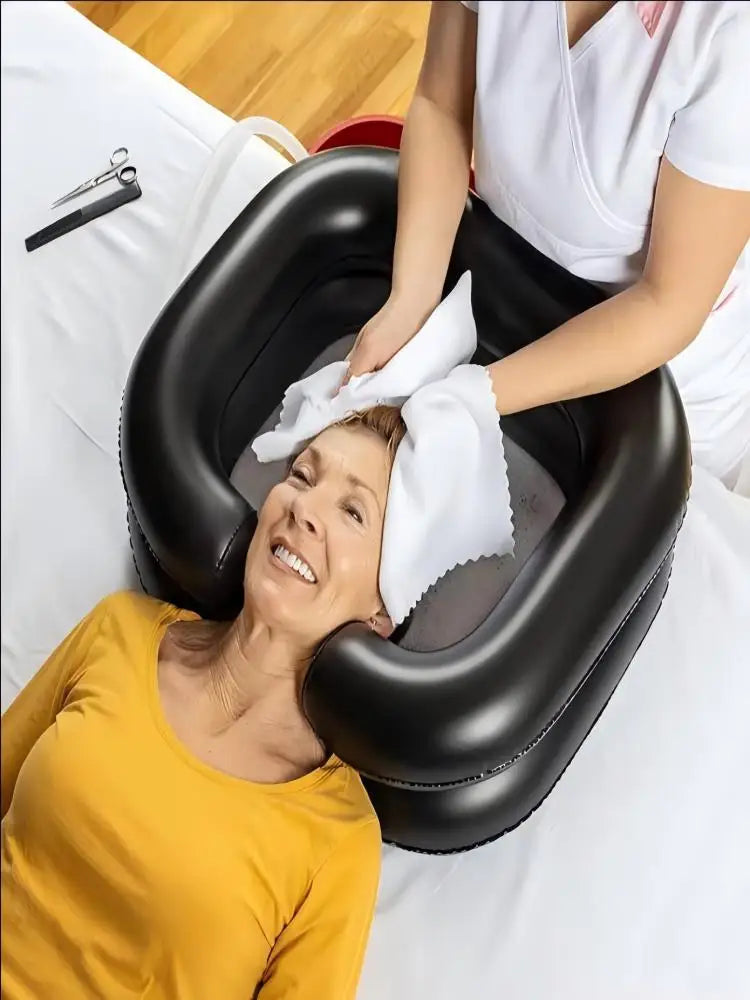 Inflatable Shampoo Basin - Portable Shampoo Bowl, Hair Wash Tub for Dreadlocks and at Home Sink Washing