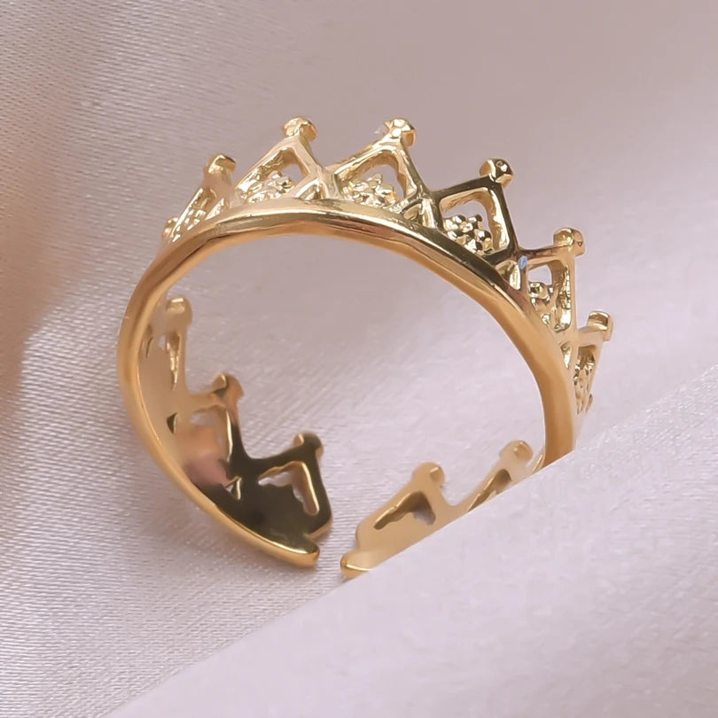6pcs/lot Wholesale Various Chunky Rings Real Gold Plated Love Abstract DIY Shell Star Sun Bat Shaped Rings Women Jewelry Gifts