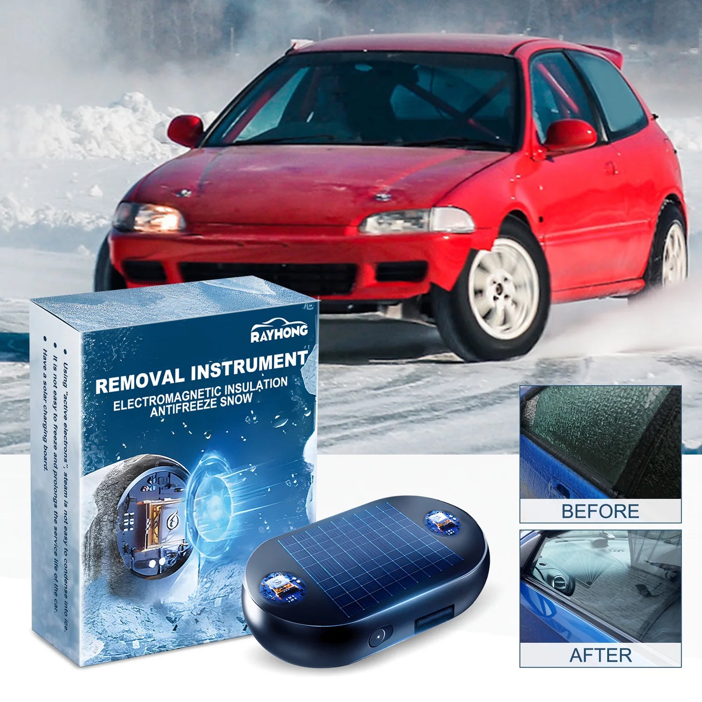Car Window Glass Anti Freeze Device Winter Essentials Cars Windshield Electromagnetic Interference Snow Removal Auto Accessories