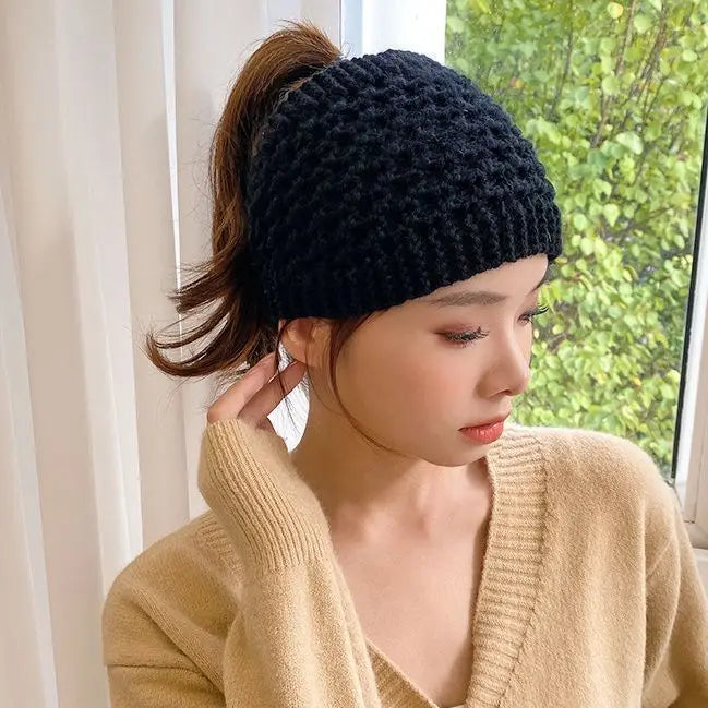 Autumn and Winter New Knitted Wool Headgear Women's Warm Ear Protectors Wool Cap Wide Headband Headband Hair Accessories
