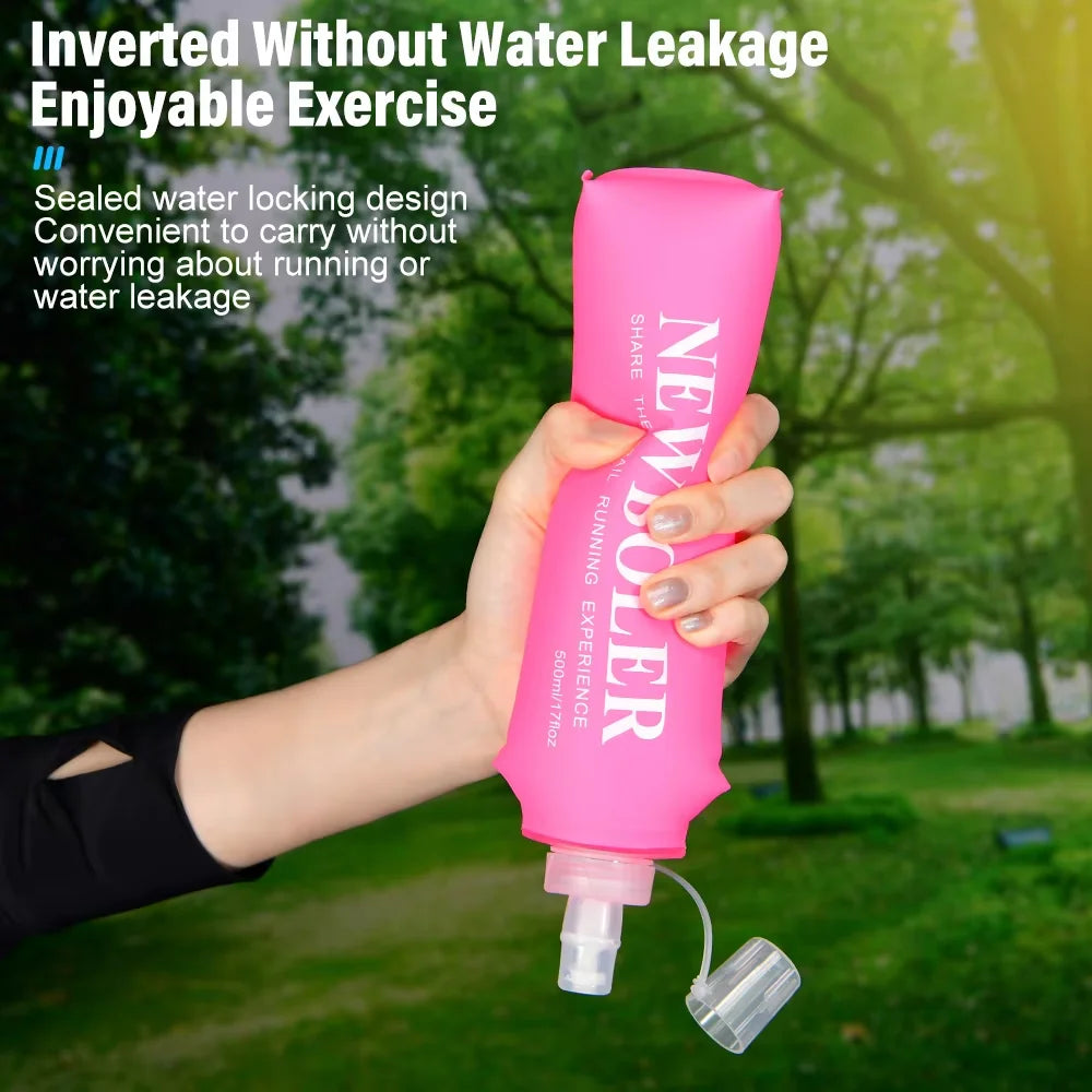 NEWBOLER 150/250/300/500ml Water Bottle TPU Folding Soft Flask Outdoor Sport Running Camping Hiking Travel Portable Water Bottle