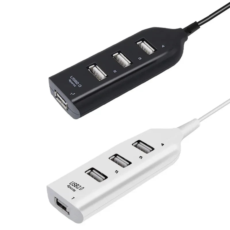 Mini USB 2.0 Hub 4-Port with Power Adapter, Powered USB Splitter for PC Laptop Desktop, High Speed Data Transfer 480Mbps, Plug &