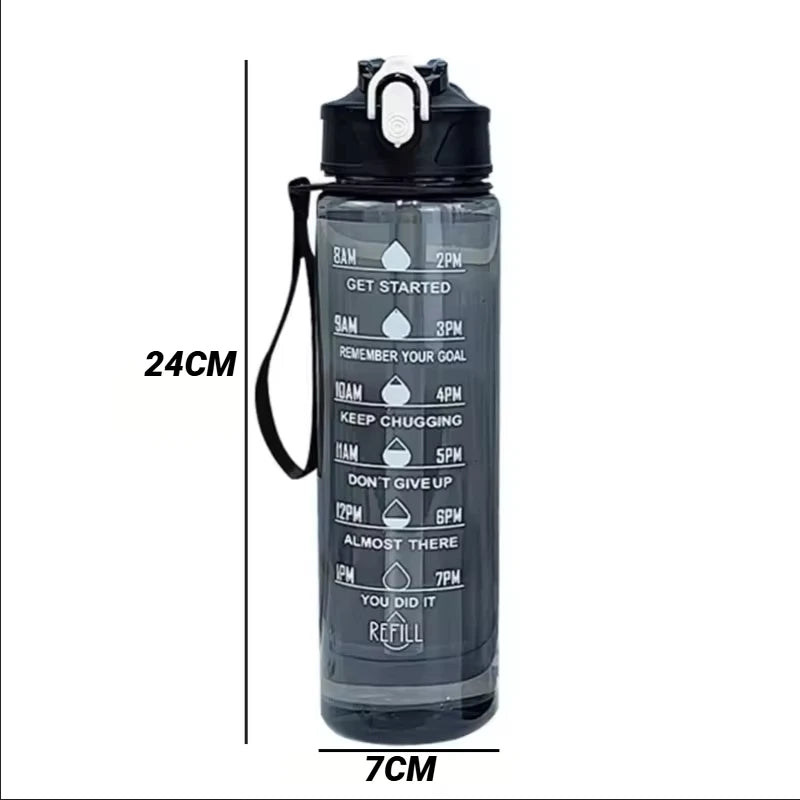 Sports Water Bottle with Time-Tracking Straw Leak Proof Locking Flip Cover for Easy Carry Ideal Outdoor Adventures With Time Mar