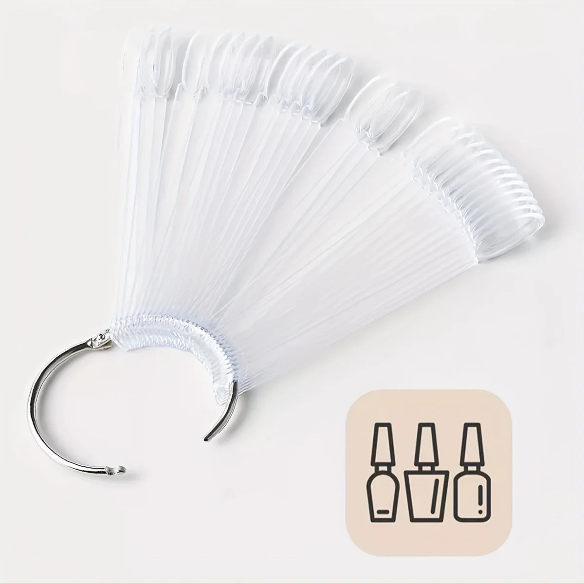 50pcs/100pcs Transparent Nail Swatch Sticks Kit - Reusable False Nail Sample Display Palette, Gel Polish Color Practice Tools