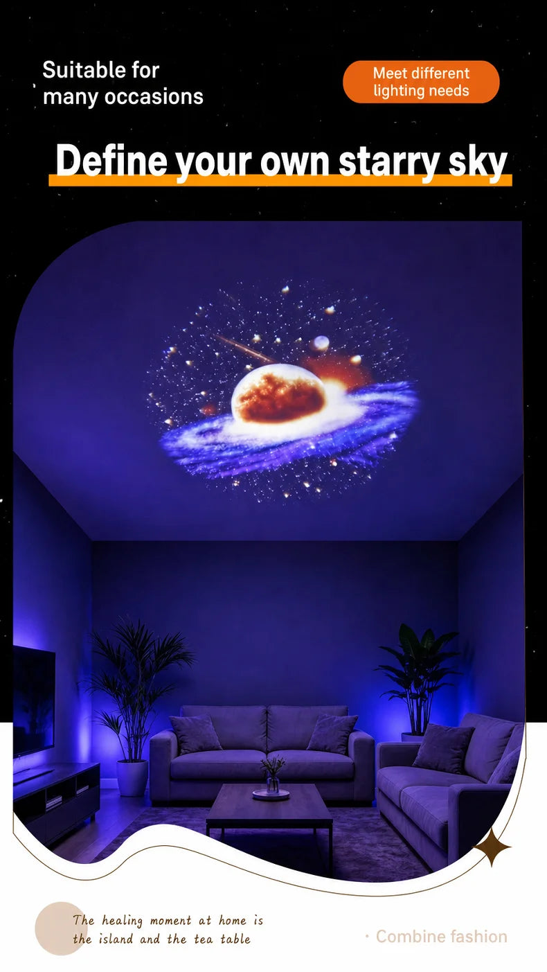 Star Projector Night Light USB Plug in 360° Rotating Starry Sky Projection Lamp For Kids Bedroom Party Gift Room Decor