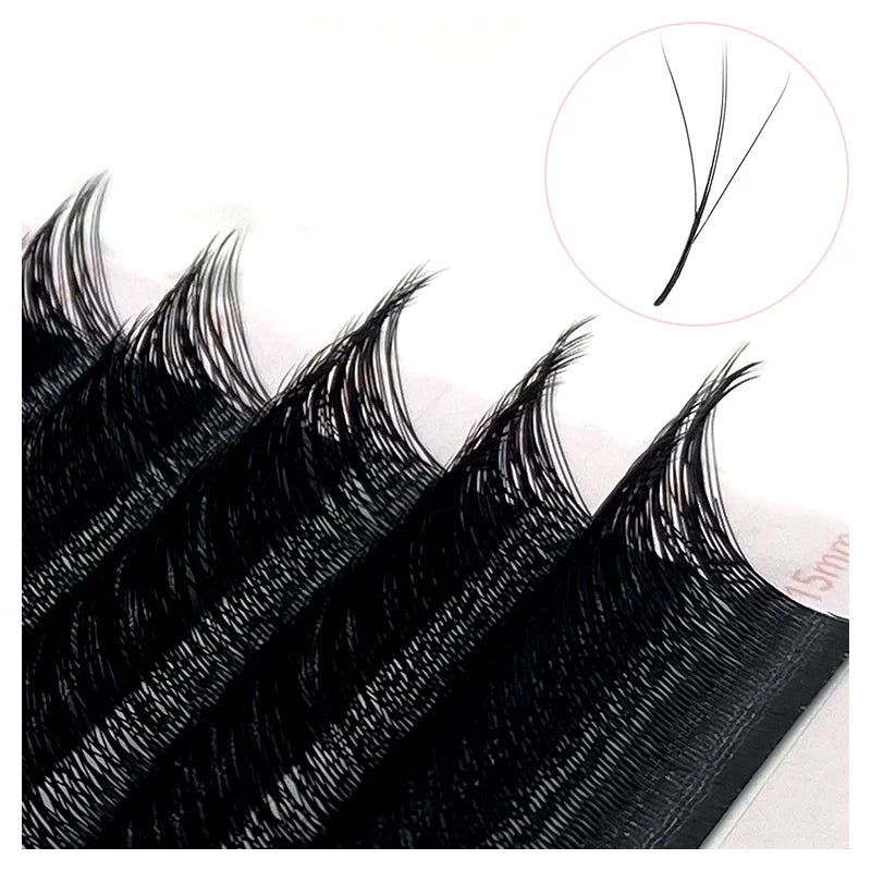 NATUHANA 3D W Shape Lashes Premade Volume Fan Lash Extensions Natural W Style Lashes Faux Mink Individual Lashes Makeup(2.0)