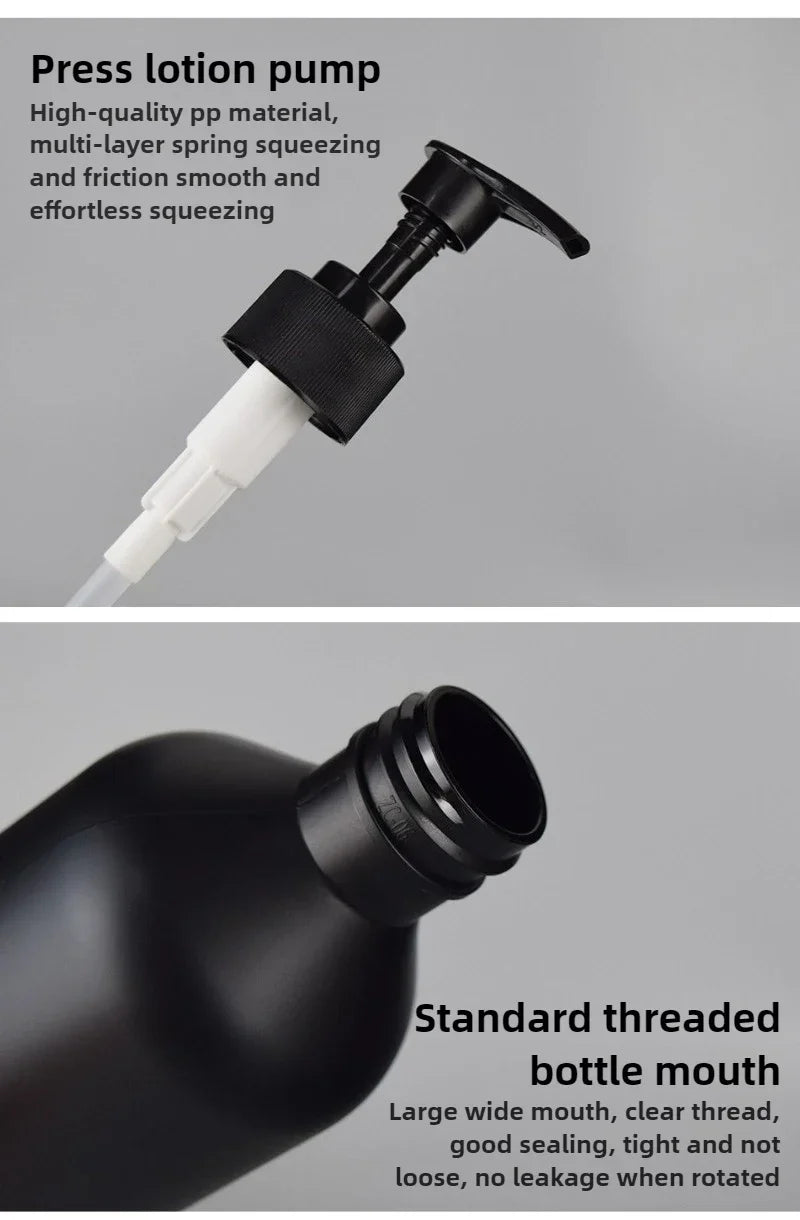 300/500ML Matte Black Liquid Soap Dispenser Refillable Shampoo Conditioner Body Lotion Container for Bathroom Supplies Hotel