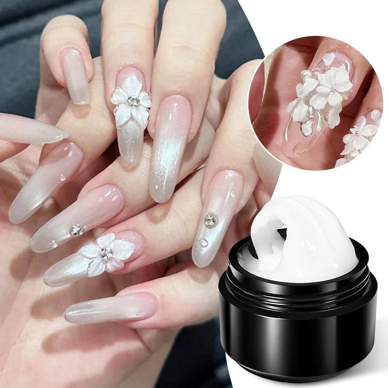 BORN PRETTY Non-Stick Hand Extension Gel Nail Polish 15ml 3D Shaping/Sculpting/Carving Milky Jelly UV/LED Nail Art Hard Gel