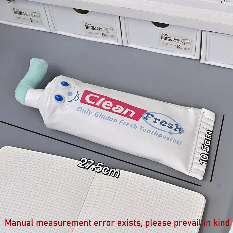 Toothpaste Tube Pencil Case Cute Foldable Stationery Organizer Desk Storage Pen Holder For School Office Supplies