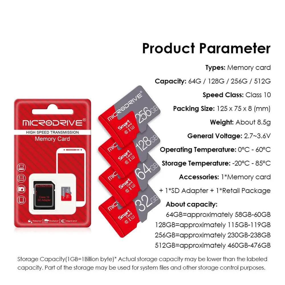100% Original C10 micro tf sd card 1GB 2GB 4GB 8GB 16gb 32gb memory card 64gb 128gb flash TF card 256gb cartao de memoria