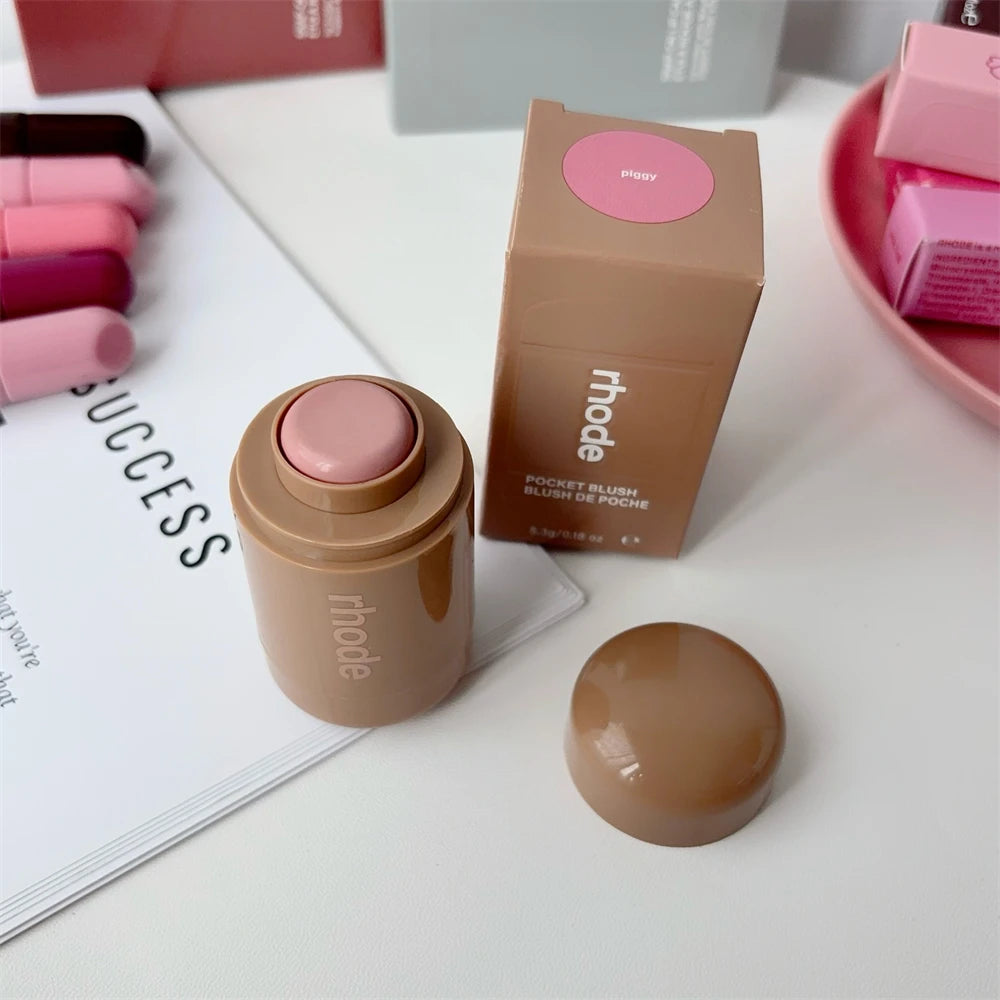 Rhode New Lip Stick Lip GlossesPocket Blush Lip Cheek Hydrating Glazing Mist Natural Rouge Powder Blush Cream Cheek Makeup Bag