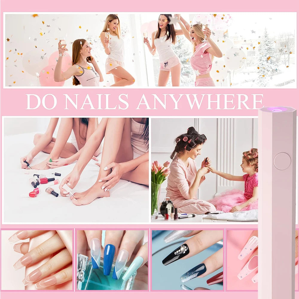 Mini UV Nail Lamp for Gel Nails Handheld UV Light for Nails LED Nail Lamp Nail Dryer for Curing Gel Polish Nail