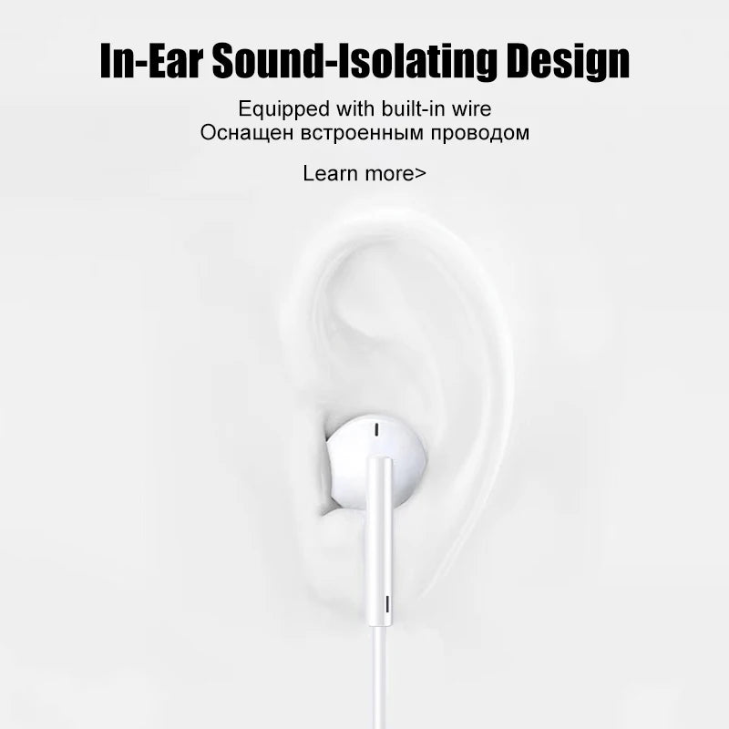 TypeC Earphones For iPhone 17 Air 16 15 14 13 12 11 Pro Max iPad Wired Earbuds 3.5mm Tablet Laptops Headphones Phone Accessories