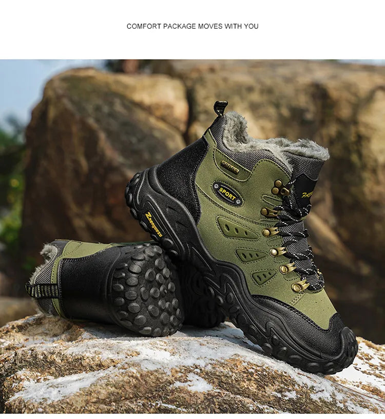 Autumn and Winter Men's Outdoor Sports and Travel Fleece-Lined Warm Snow Boots, Christmas Gifts, Birthday Gifts, Halloween Gifts