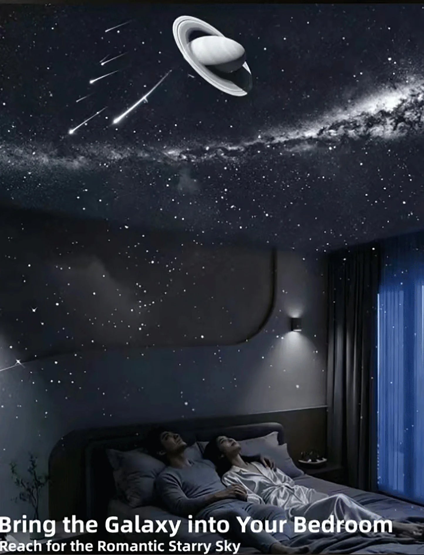 2-in-1 USB Galaxy Projection Light Adjustable Focus Ambient Star Projector Lights Car Projection Lamp Space Moon Night Light