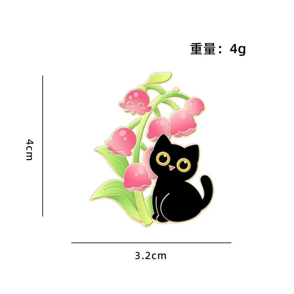 Cartoon white cat brooch, cat red wine, cute backpack, accessories, clothing decorations, zinc alloy badge