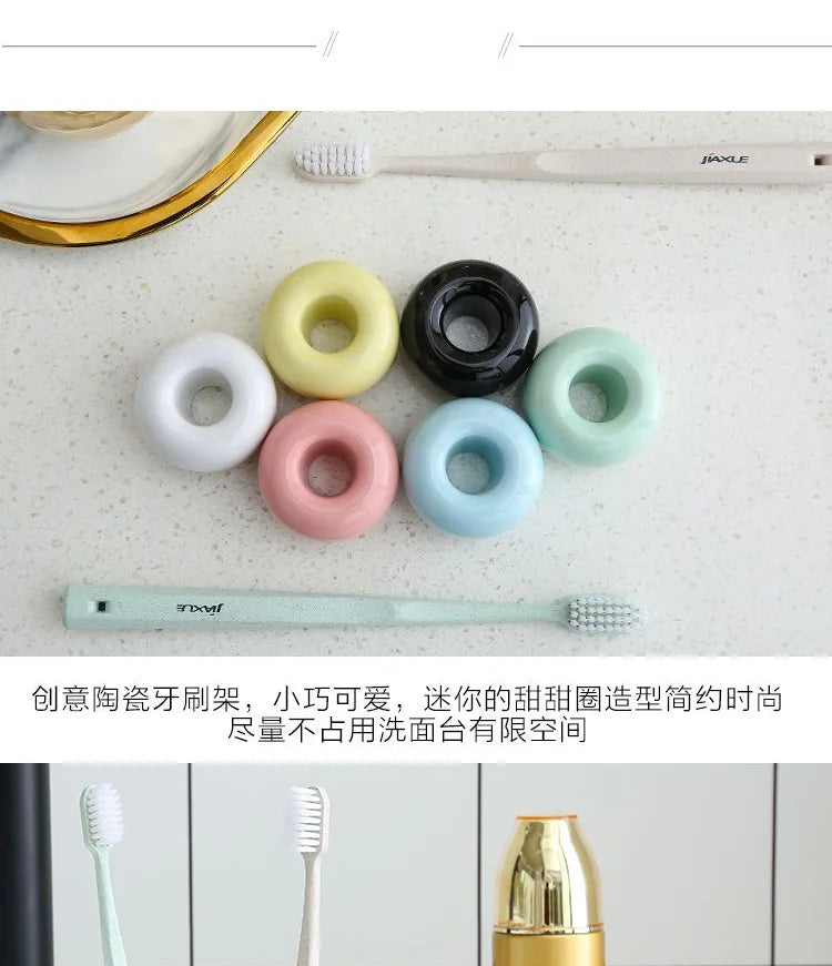 Multi-function Creative Ceramic Toothbrush Holder Storage Rack Bathroom Shower Tooth Brush Stand Shelf Bath