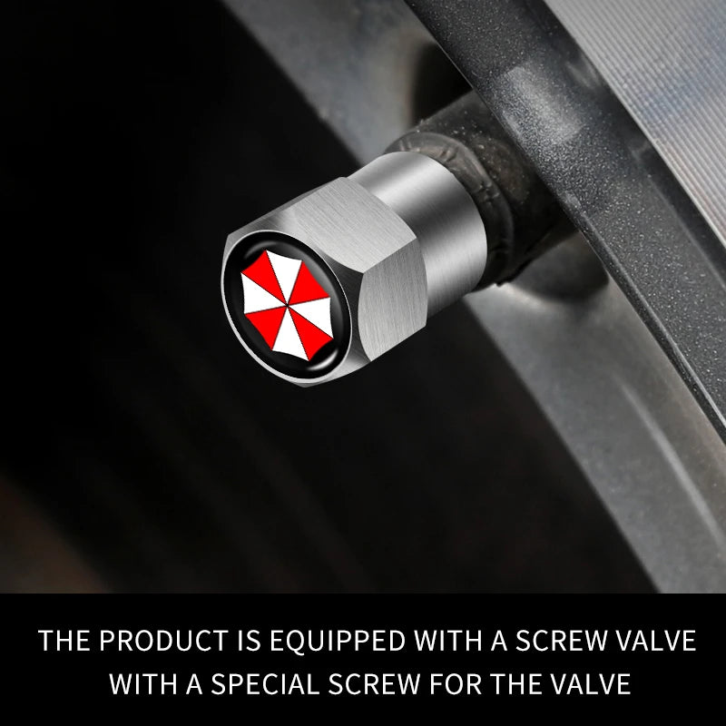 4Pcs Car Tire Valve Stems Cap Aluminum Tyre Wheel Stem Air Valve Cover Airdust For Umbrella