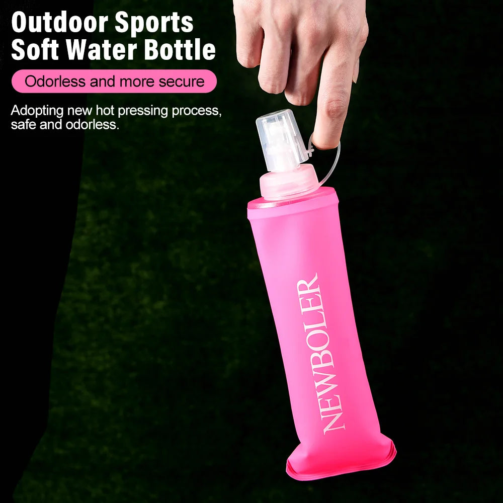 NEWBOLER 150/250/300/500ml Water Bottle TPU Folding Soft Flask Outdoor Sport Running Camping Hiking Travel Portable Water Bottle