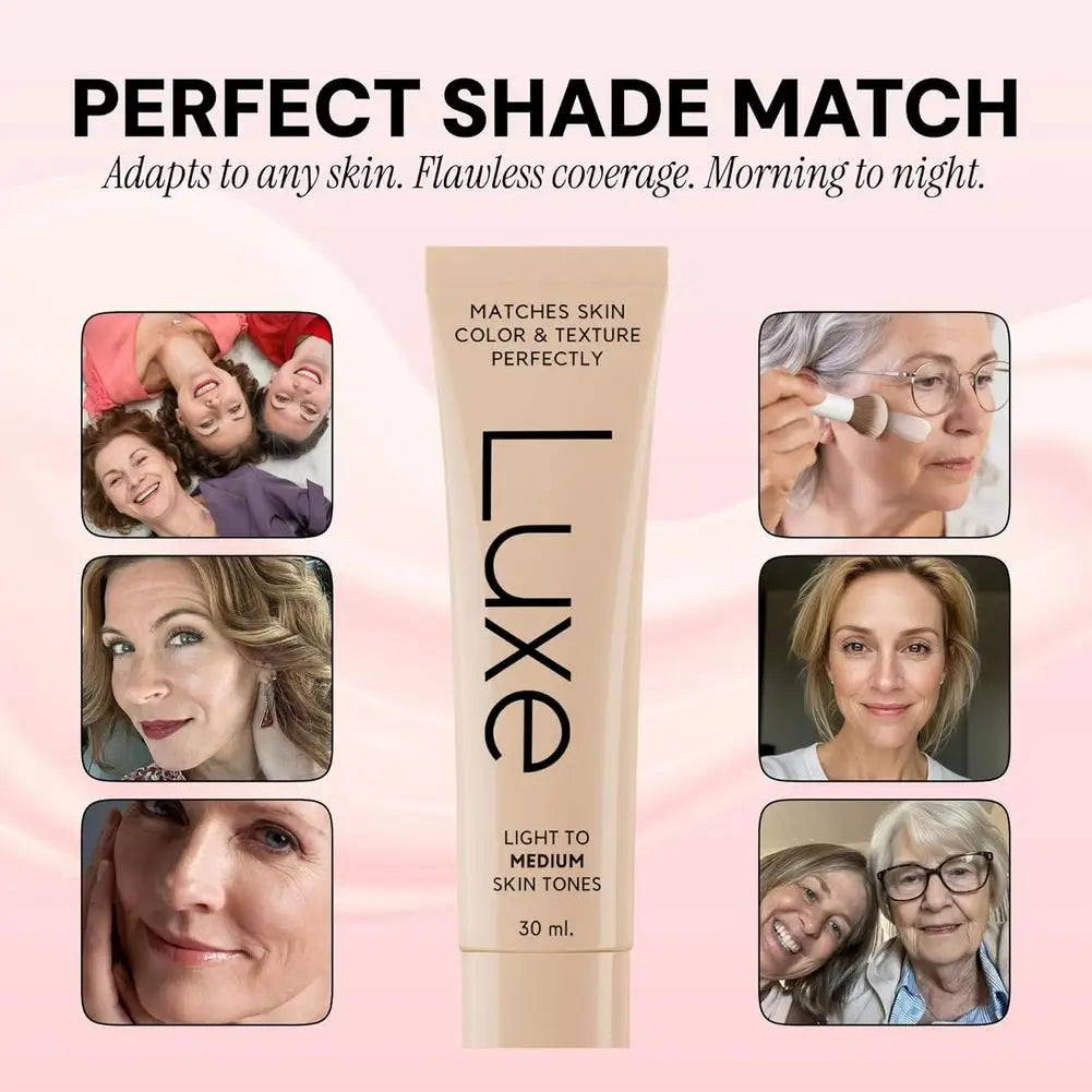 Luxe Color Change Waterproof Concealer Foundation, Full Coverage for Acne, Scars & Uneven Skin Tone, Long-Lasting Face Makeup