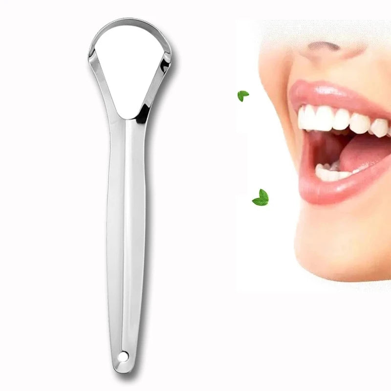 Adult Tongue Scraper Tongue Remover Halitosis Tongue Coating Oral Care Tongue Scraping Brush Stainless Steel Oral Cleaner Tools