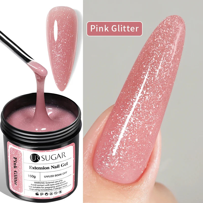 UR SUGAR 150g Soft Pink Quick Builder Nail Gel 6 IN 1 Acrygel For Nails Extension Constuction Self Leveling Soak Off UV LED Gel