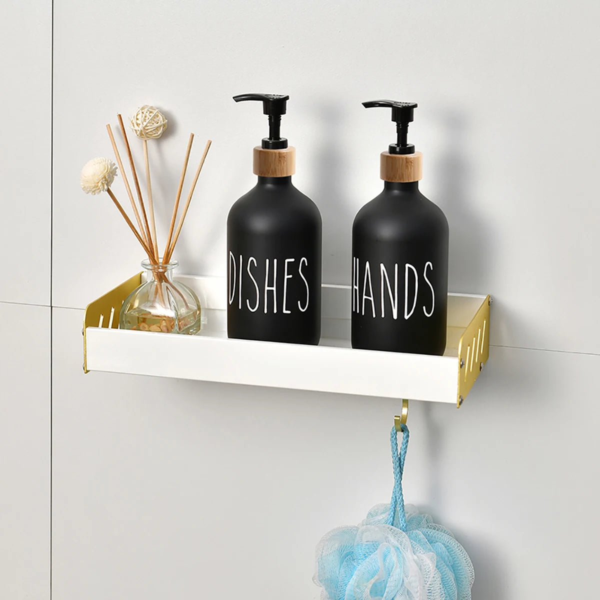 Matte Black Soap Dispenser Bottle Hand Soap Dish Liquid Container Refillable Empty Bottle Printed Kitchen Sink Soap Pump Bottle