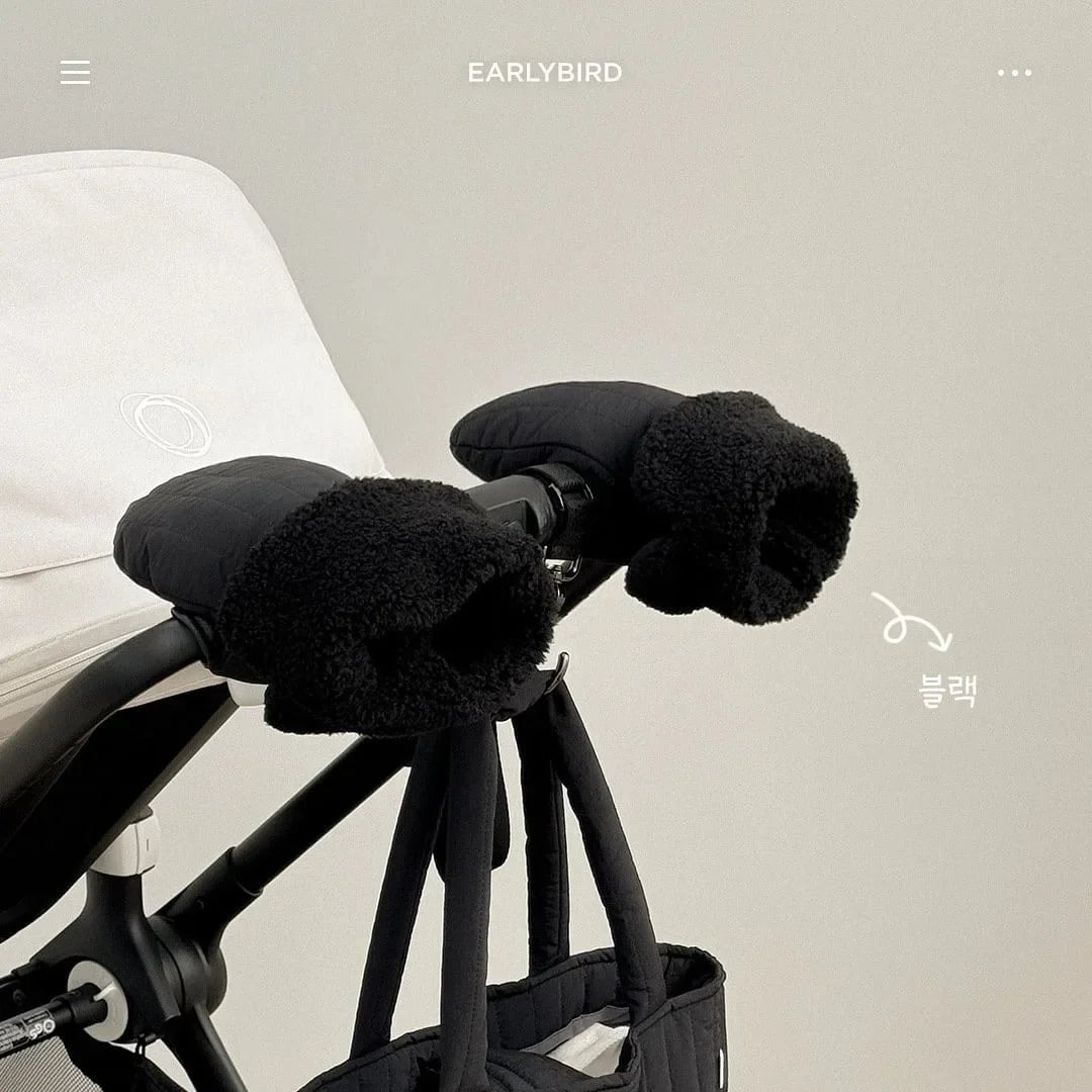Winter Hand Muff Baby Stroller Mitten Winter Warm Stroller Accessories Gifts Black Waterproof Pram Stroller Warm Gloves Mitten