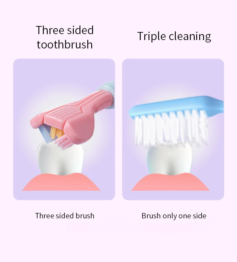 Three Sided Soft Hair Tooth Toothbrush Adult Toothbrush Ultra Fine Soft Bristle Oral Care Safety Teeth Brush for Oral Health
