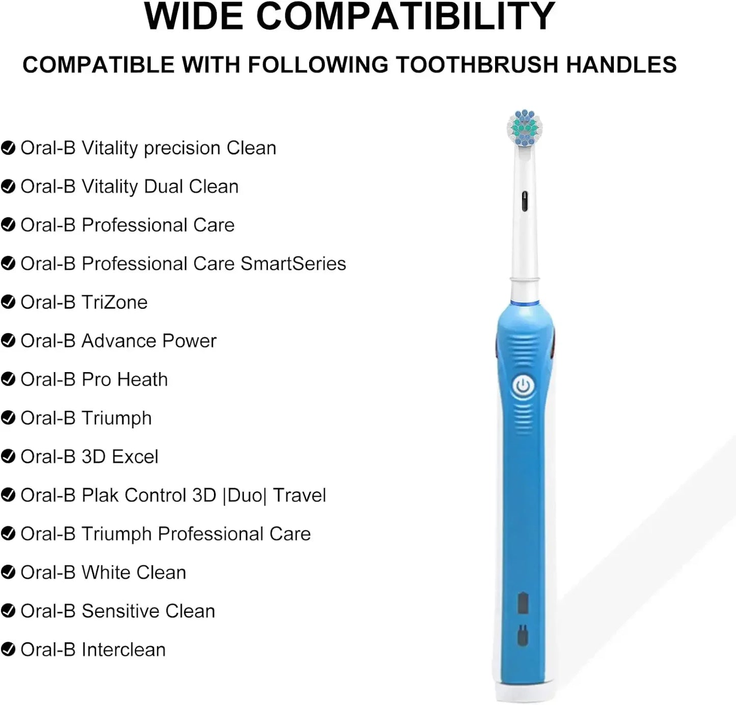 16pcs/Set For Oral-B Sonic Electric Toothbrush Replacement Brush Heads Fit Advance Power/Pro Health/Triumph/3D Excel/Vitality