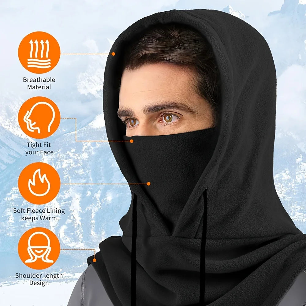 Winter Balaclava Set, Windproof Warm Hat for Outdoor Cycling and Skiing with Neck Warmer – Perfect Gift for Christmas/Halloween/
