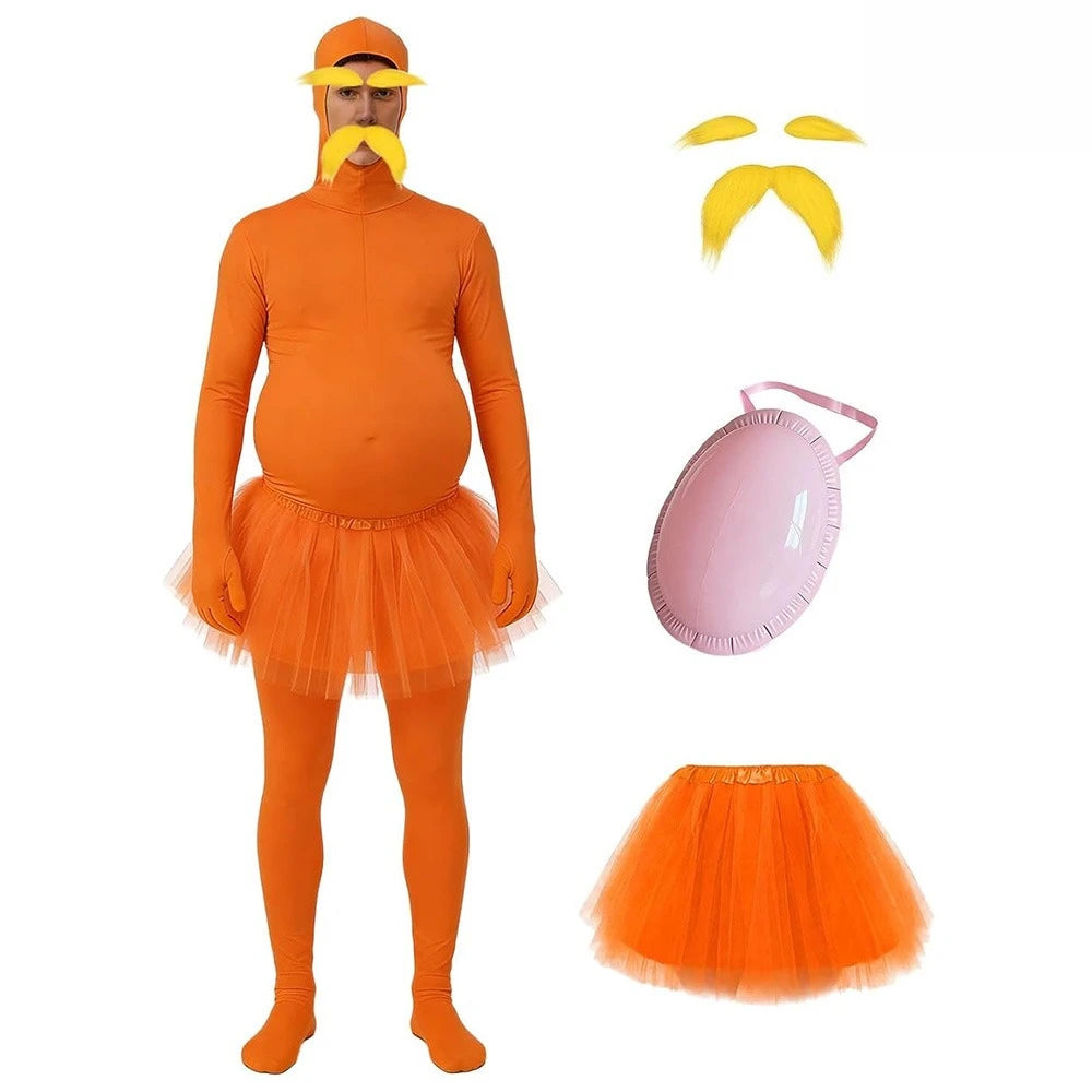 Halloween Cosplay Costume Funny Long Sleeved Jumpsuit with Chiffon Skirt Suit Theme Party Role Playing Outfits for Adults