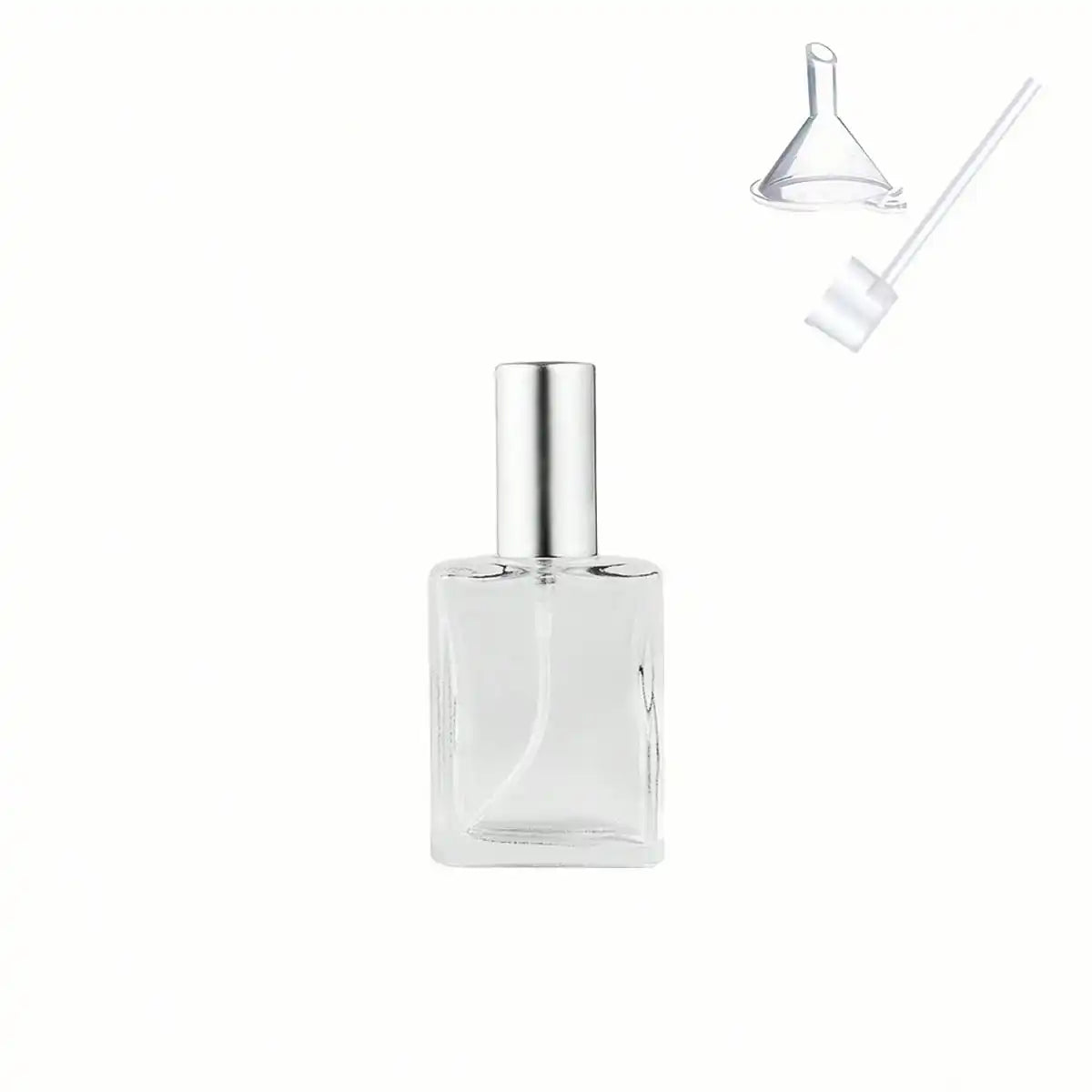 15ml Flat Square Refillable Perfume Cosmetic Water Spray Bottle, Portable Sample Skincare Water Beauty Empty Bottle, Transparent