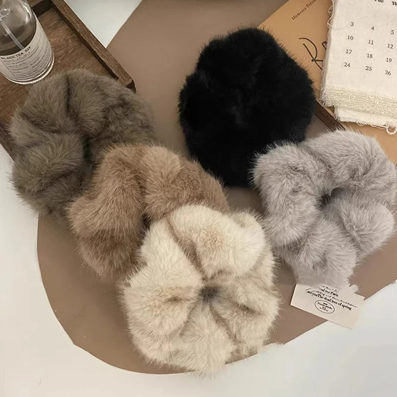 Autumn Winter Versatile Plush Hair Rope For Women Exquisite Simulation Mink Headband Scrunchies Fashion Hair Accessories Gifts