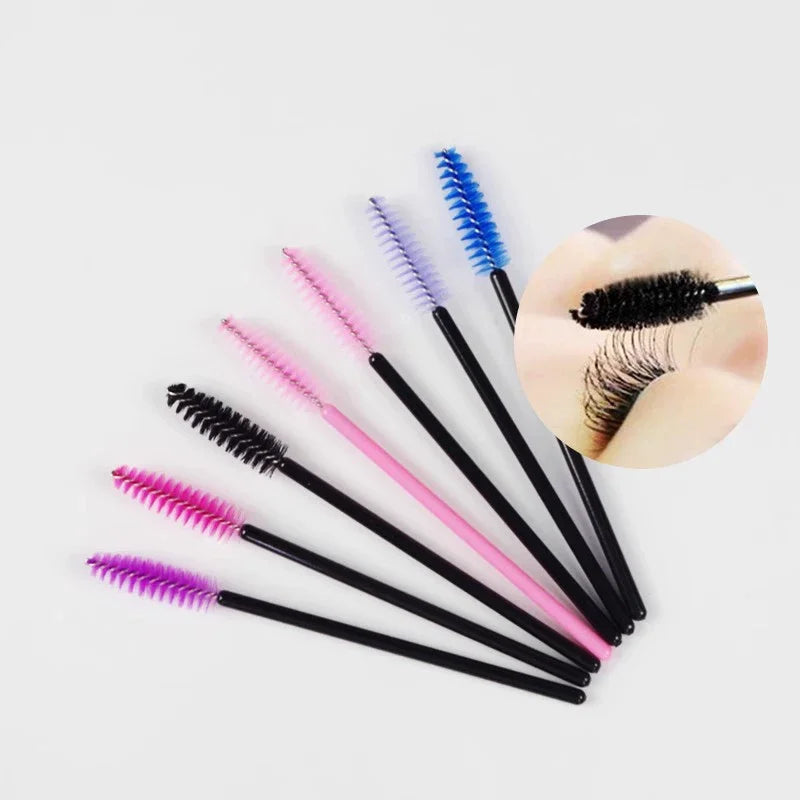 50pcs Eyelash Brushes Reusable Mascara Wands Applicator Spoolers for False EyeLashes Extension Women Lashes Cosmetic Supplies