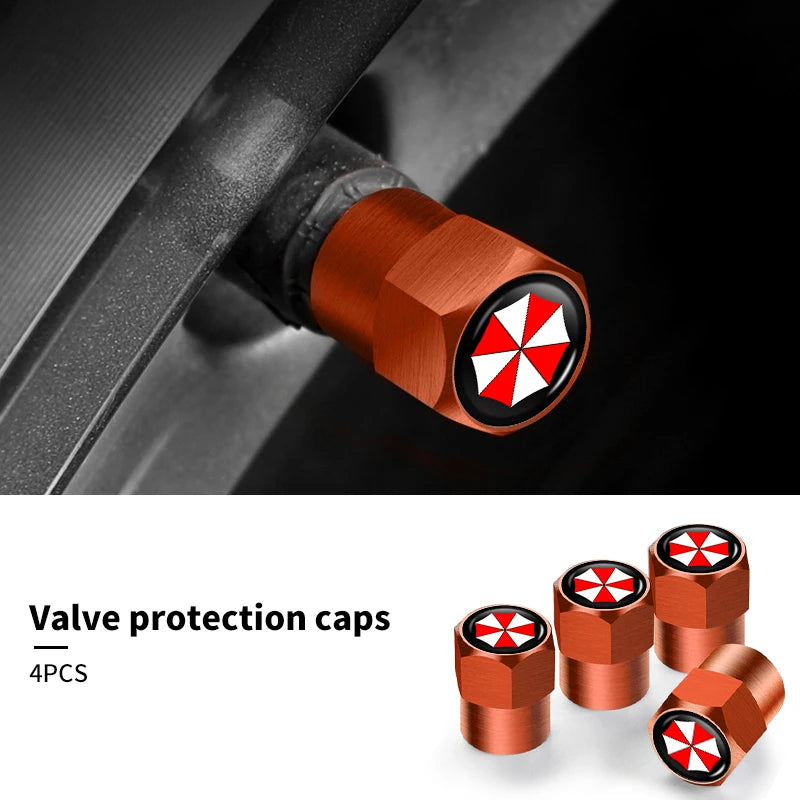 4Pcs Car Tire Valve Stems Cap Aluminum Tyre Wheel Stem Air Valve Cover Airdust For Umbrella