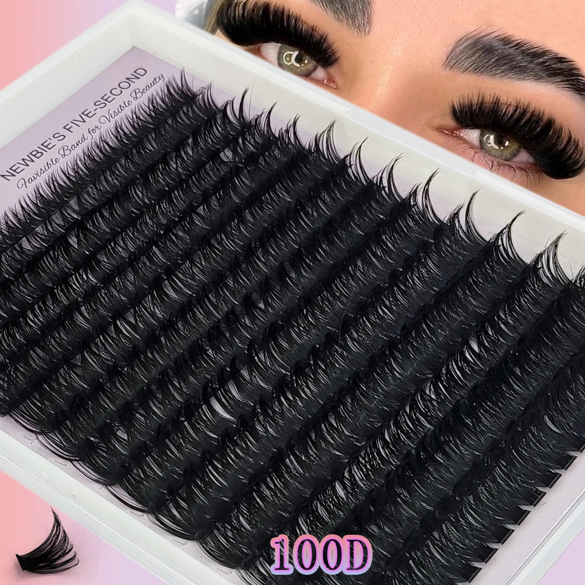 14 Rows of Natural Russian Curly Mink Eyelashes 100D-200D Natural Thick Eyelash Clusters D Personal Eyelashes DIY Eyelash Extens
