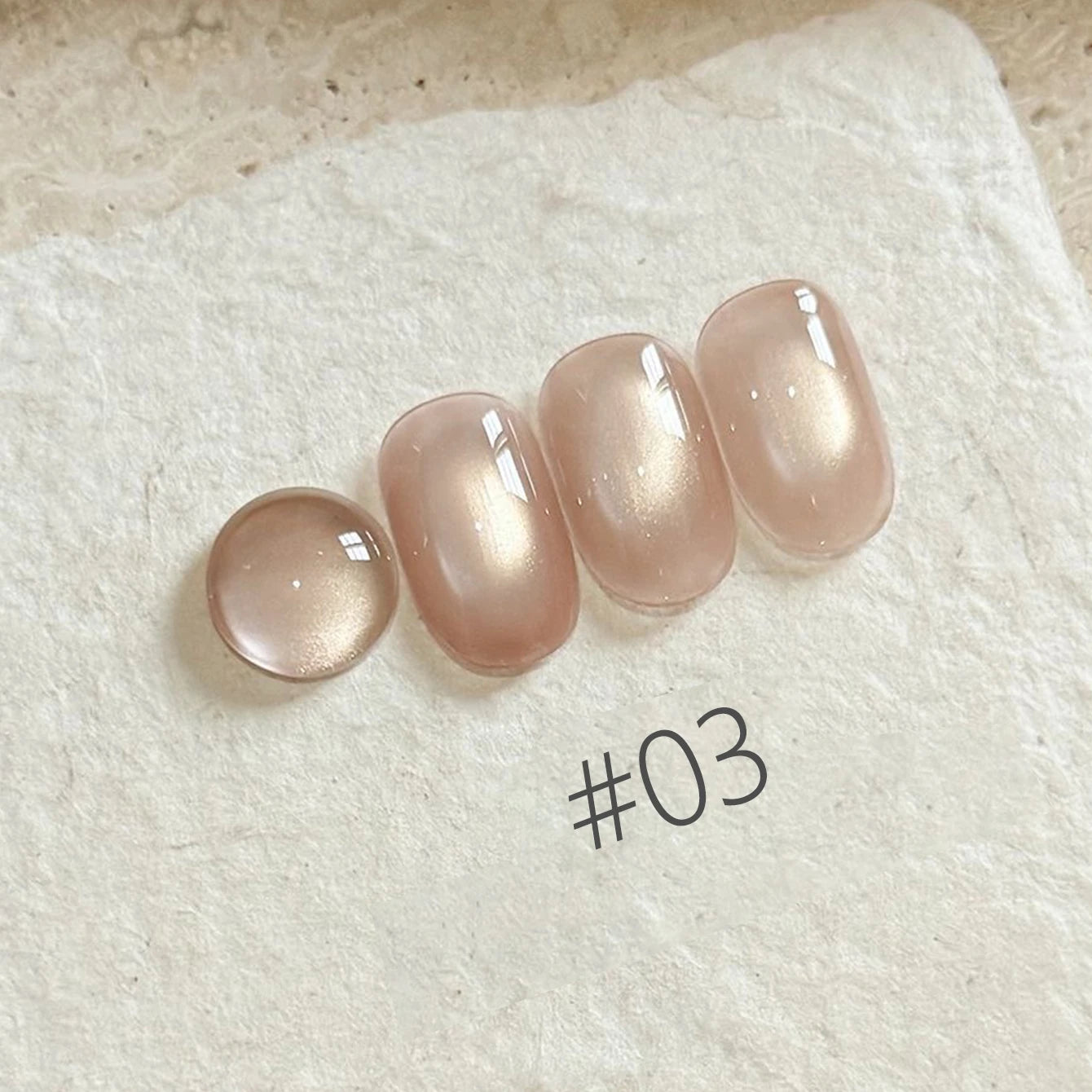 MIANEL 2026 10ML Lover Cat Eye Nail Gel Nude Pink with Sparkling Golden Light Glass Bead for Flattering Cat Eye Manicure