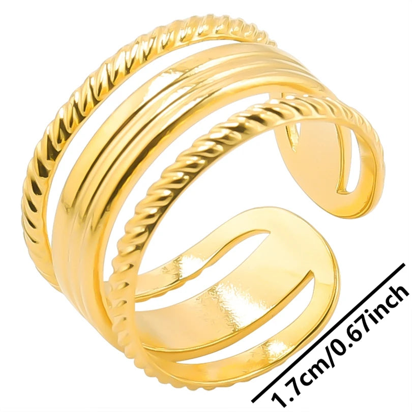 6pcs/lot Wholesale Various Chunky Rings Real Gold Plated Love Abstract DIY Shell Star Sun Bat Shaped Rings Women Jewelry Gifts