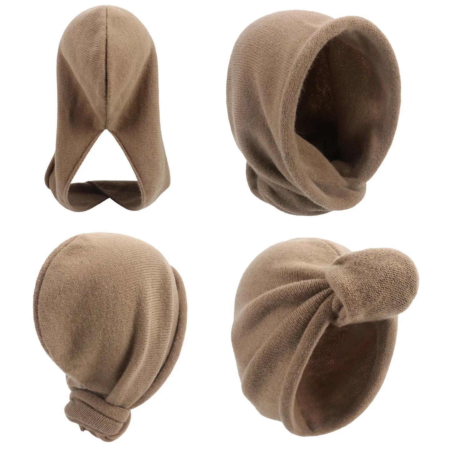 Fashion Women Winter Scarf Hat Set Knitted Cap Warm Balaclava Skullies & Beanies