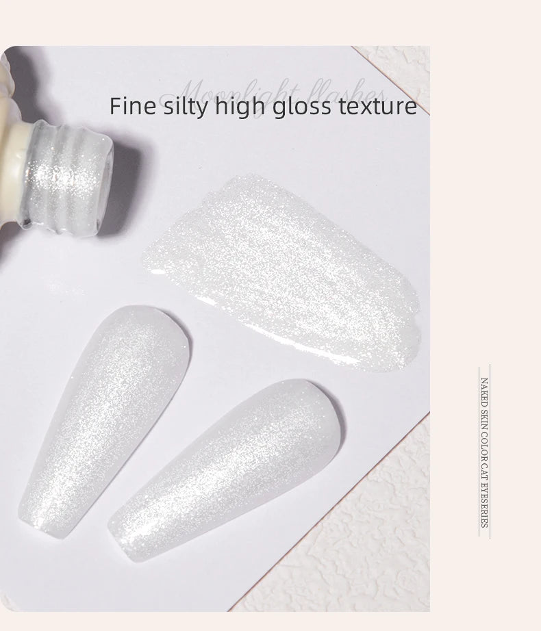 RSNAIL Milky White Nail Gel Polish Sparkling Moonlight Flash Gel Polish High Gloss Sparkling White Summer SoakOff UV LED Varnish