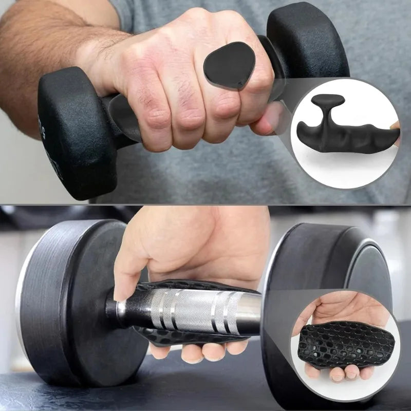 1 Pair Anti-Slip Grips for Weight Lifting Pull-Ups Gym Training Unisex Ergonomic Rubber Hand Protector Strengthener Handle Glove
